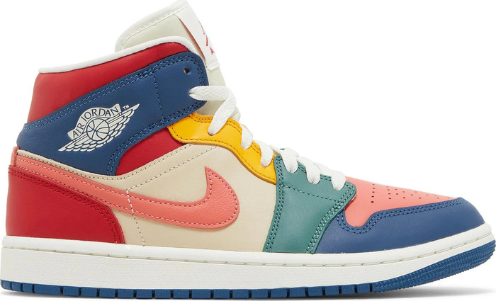 DN3738-400] Womens Air Jordan Retro 1 Mid SE 'Multi Color (2022
