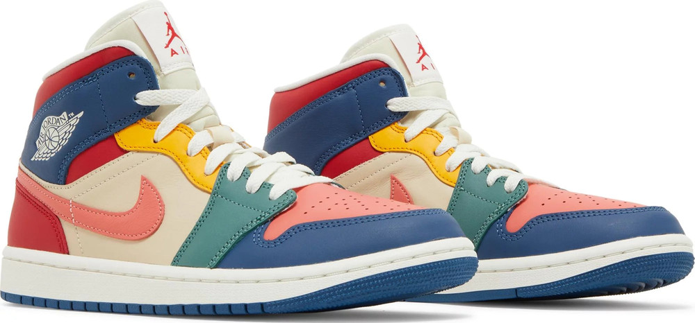 DN3738-400] Womens Air Jordan Retro 1 Mid SE 'Multi Color (2022