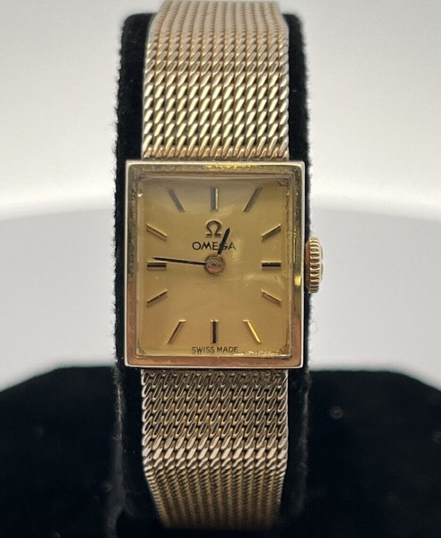 Vintage Omega Silver Index 10K Gold Filled Mesh Band Watch 23mm Vintage women main image 2