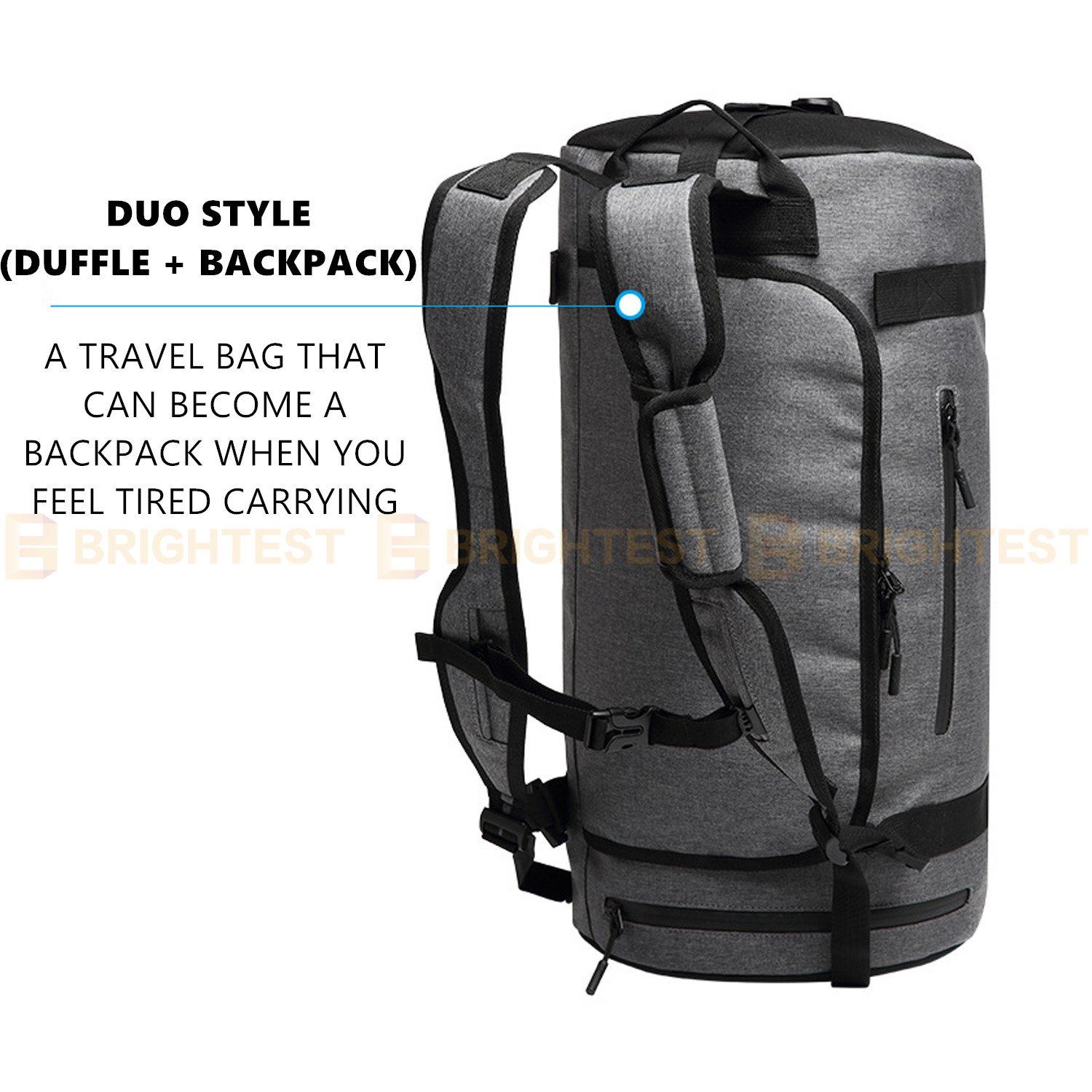 Duo Backpack Duffle Bag Sports Duffel Gym Overnight Travel Carry Lugga ...
