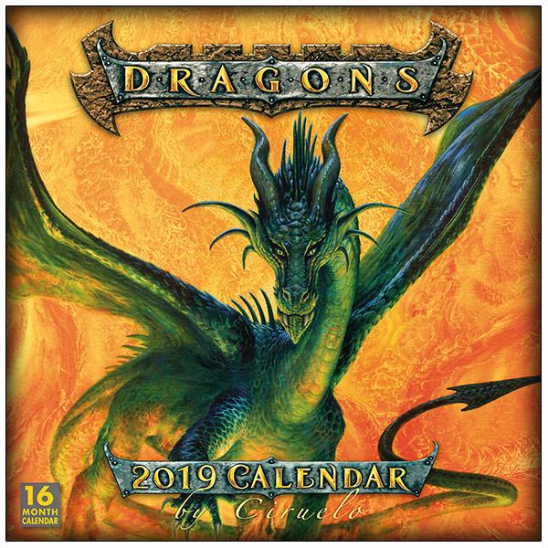 【原画】『古の竜王』ファンタジーアート　苔　ドラゴン Dragons by Ciruelo Cabral 16 Month 2019 Fantasy Art Wall Calendar