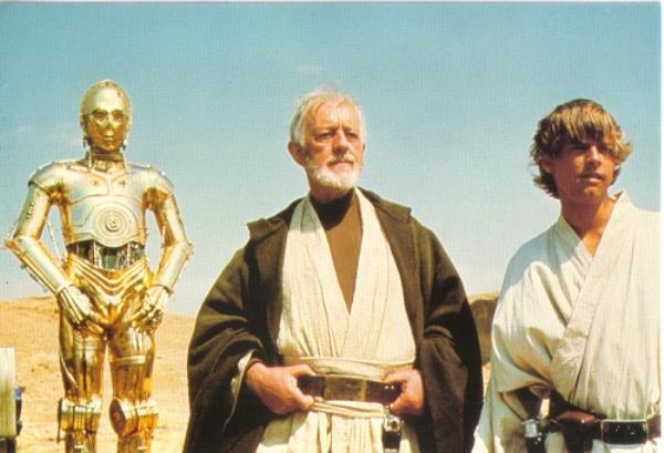 Star Wars Luke Skywalker, C-3PO, Obi-Wan 4 x 6 Postcard NEW UNUSED