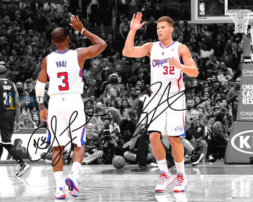 Chris Paul Blake Griffin Signed Photo Autograph Print