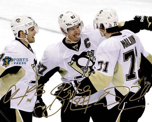 Sidney Crosby Evgeni Malkin Chris Kunitz Signed Photo Autograph Print