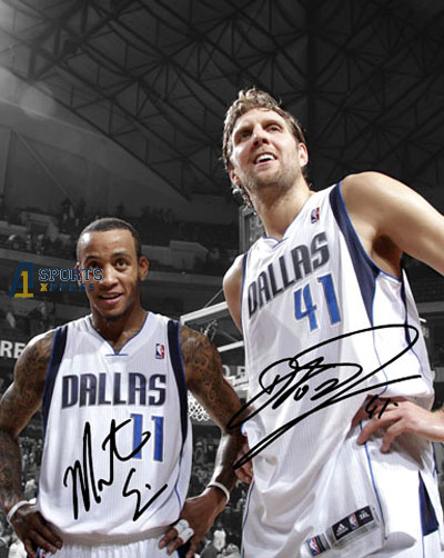 Dirk Nowitzki Monta Ellis Signed Photo Autograph Print