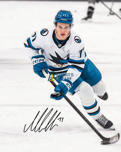 Macklin Celebrini Sharks Signed Photo Autograph Print