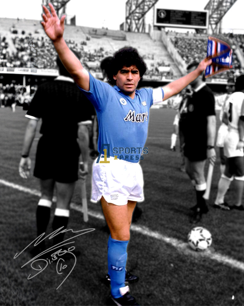 Diego Maradona Napoli Farewell Signed Photo Autograph Print