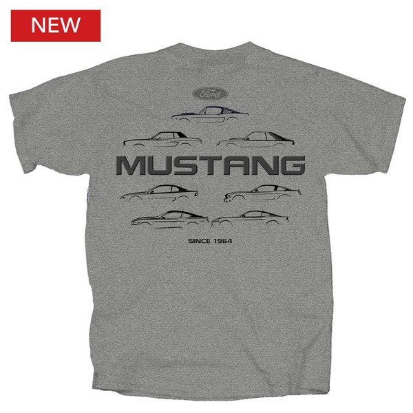 Ford Mustang 60 Years w/ Silhouette Mustangs T-Shirt - Rare