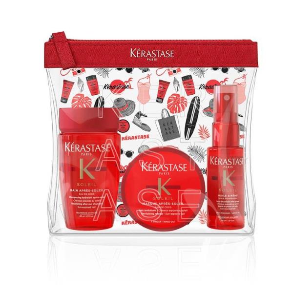 Kerastase Travel Size Bag/Gift Set Shampoo Conditioner Serum Set
